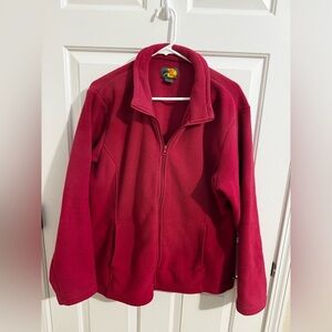 Bass Pro Shops Womens Plus Zip Fleece Berry Pink Pockets XXL 2X
